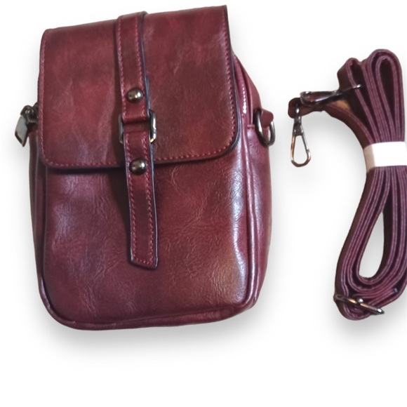 Burgundy Cell Messenger Crossbody Bag - Picture 3 of 9